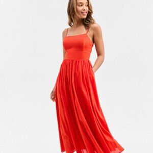 On 34th red spaghetti strap maxi dress.  Side zipper.  Size 8